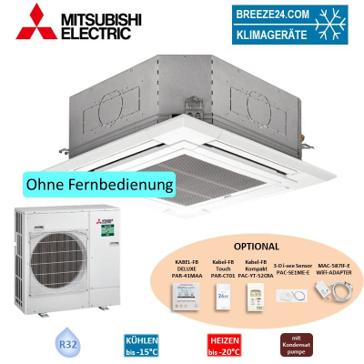 Mitsubishi Electric Set Deckenkassette 6,1 kW PLA-ZM60EA2 + Blende PLP-6EA + PUZ-ZM60VHA2 60 - 65 m² | R32