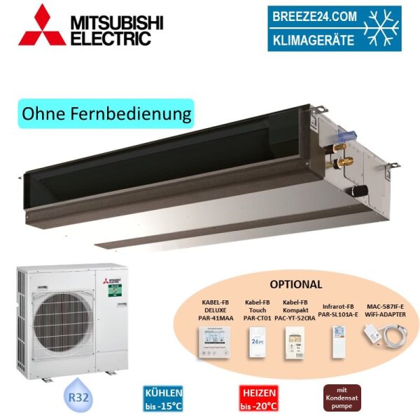 Mitsubishi Electric Set Kanaleinbaugerät 7,1 kW - PEAD-M71JA2 + PUZ-ZM71VHA2 70 - 75 m² | R32