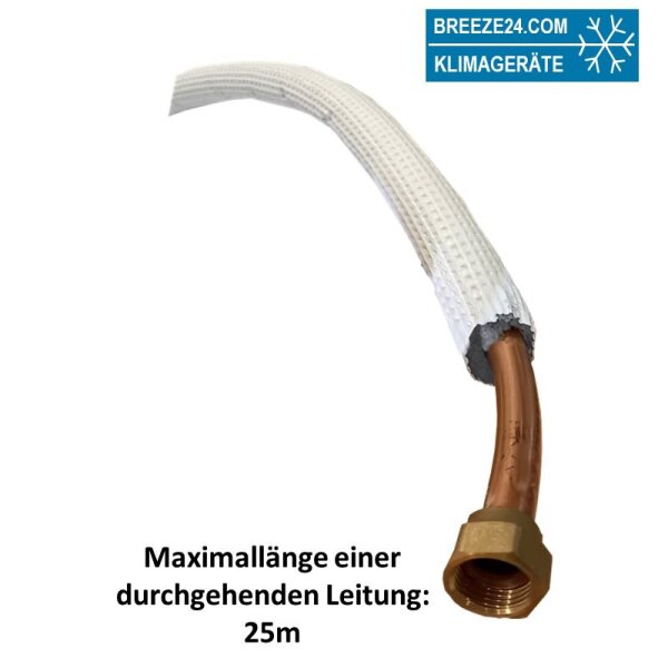 5/8" (15,88mm) Kältemittel-Einzelleitung isoliert und gebördelt