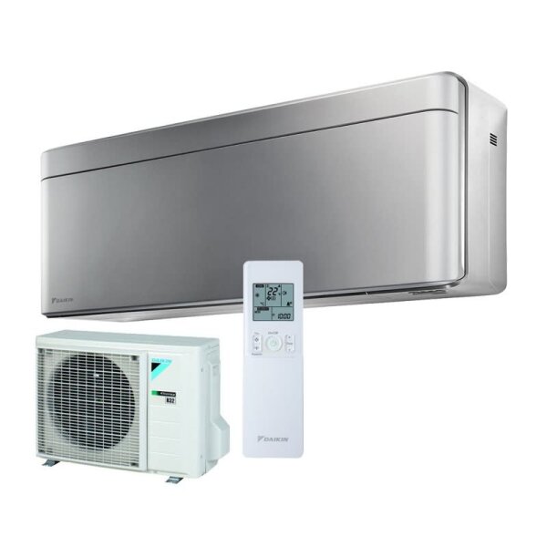 Daikin Set Wandgerät Stylish WiFi silber 3,4 kW - FTXA35CS + RXA35A5V1B8 | Raumgröße 35 - 40 m²