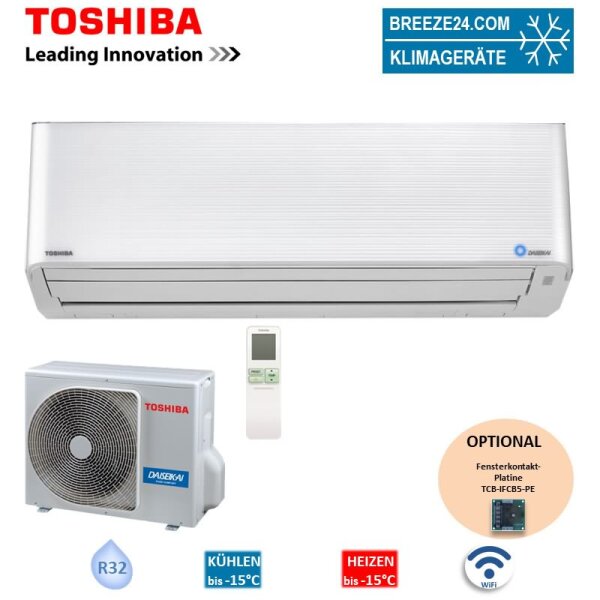 Toshiba Set Wandgerät Super Daiseikai 2,5 kW RAS-10PKVPG-E-WIFI + RAS-10PAVPG-E WiFi | Raum 25 - 30 m²