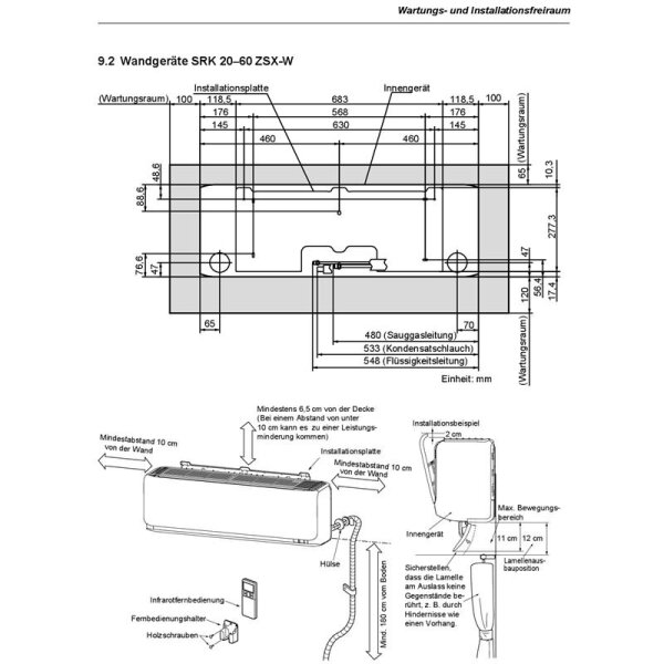 Mitsubishi Heavy Wandgerät 6,0 kW - SRK60ZSX-WB - R32 oder R410A | Auslaufmodell