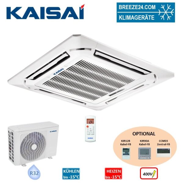 Kaisai Set Deckenkassette 10,6 kW KCD-36HRG32X + KOD30U-36HFN32X R32 Klimaanlage 400V