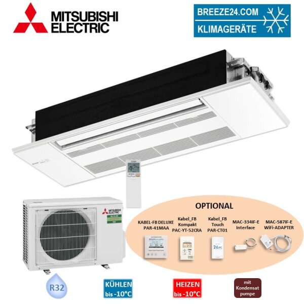 Mitsubishi Electric Set 3,5 kW - MLZ-KP35VG 1-Wege-Deckenkassette + Blende MLP-444W + SUZ-M35VA R32