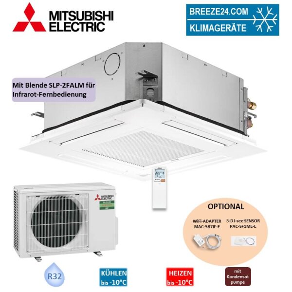 Mitsubishi Electric Set 4-Wege-Deckenkassette 3,5 kW - SLZ-M35FA + Blende SLP-2FALM2 + SUZ-M35VA R32