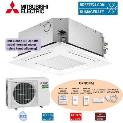 Mitsubishi Electric Set 4-Wege-Deckenkassette 2,5 kW - SLZ-M25FA + Blende SLP-2FA + SUZ-M25VA R32