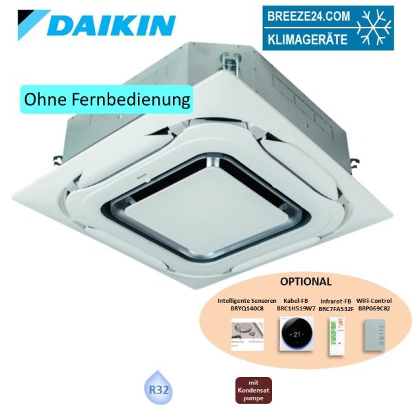 Daikin Deckenkassette 6,0 kW - FCAG60B-4 mit Blende BYCQ140EP Design weiß R32