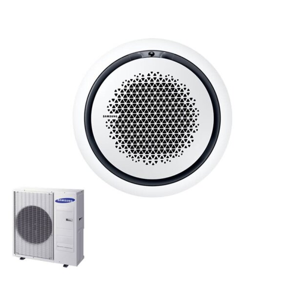 Samsung Set Deckenkassette Round Airflow 7,1 kW AC 071 RN4PKG + Blende PC4NUNMAN weiss + AC 071 RXADKG R32 Klimaanlage