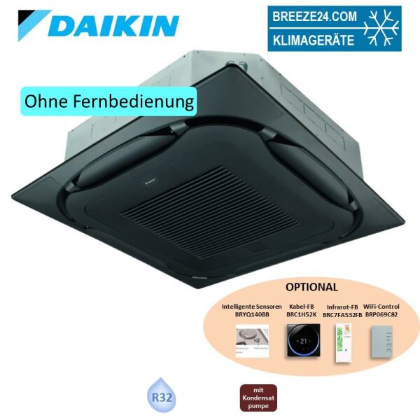 Daikin Deckenkassette 6,8 kW - FCAG71B-5 mit Blende BYCQ140EPB Design schwarz R32
