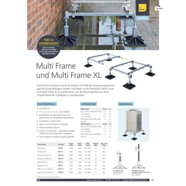 Aspen Big Foot Multi-Frame 1 x 1,2 m Montagesystem für Außeneinheiten B9720