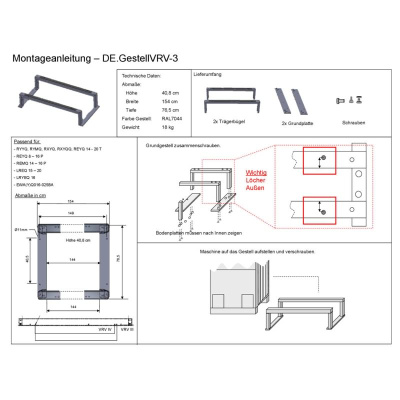 Daikin Gestell VRV-3 Grundgestell für VRV-Außengerät