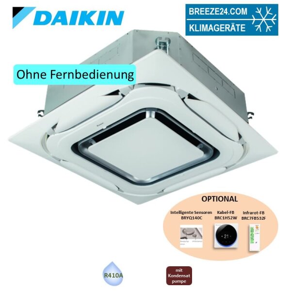 Daikin 4-Wege-Deckenkassette 2,2 kW - FXFQ20B-4 VRV design weiß mit Blende BYCQ140EP - R410A