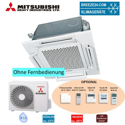Mitsubishi Heavy Set 4-Wege-Deckenkassette 4,0 kW Komfortpaneel FDTC40VH + SRC40ZSX-W1 R32 Klimaanlage
