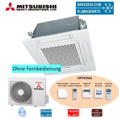 Mitsubishi Heavy Set 4-Wege-Deckenkassette Euroraster Standardpaneel 5,6 kW - FDTC60VH + SRC60ZSX-W3