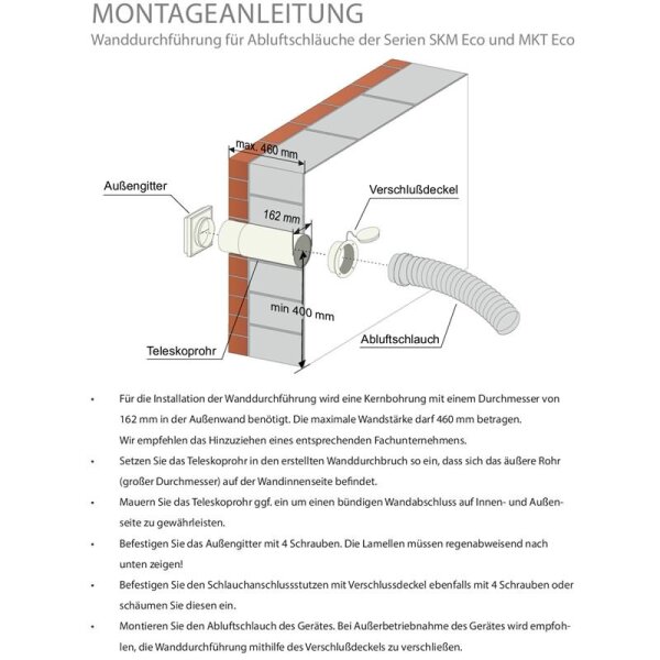 Remko Wanddurchführung für MKT 255/295 Eco