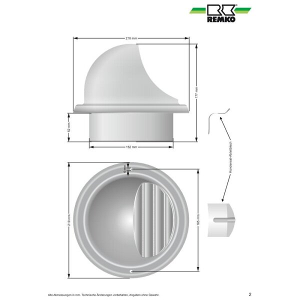 Regenschutzhauben-Set Edelstahl für KWT 180/240 DC