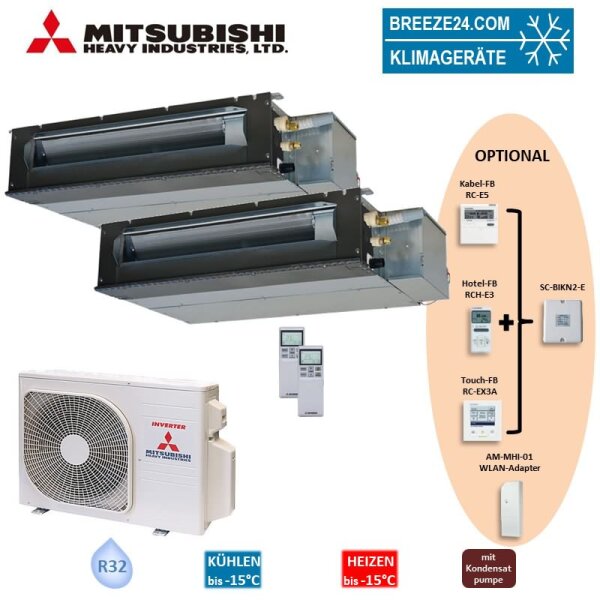 Mitsubishi Heavy Set 2 x Kanalgeräte 3,5 kW - SRR35ZS-W + SCM45ZS-W R32 Klimaanlage