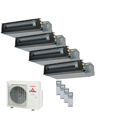 Mitsubishi Heavy Set 4 x Kanalgeräte 2,5/3,5 kW 3 x SRR25ZS-W + SRR35ZS-W + SCM71ZS-W R32 Klimagerät