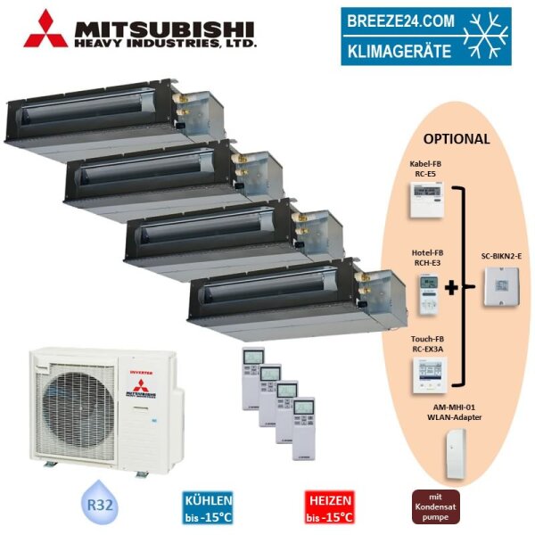 Mitsubishi Heavy Set 4 x Kanalgeräte 2,5/3,5 kW 2 x SRR25ZS-W + 2 x SRR35ZS-W + SCM80ZS-W R32 Klimagerät