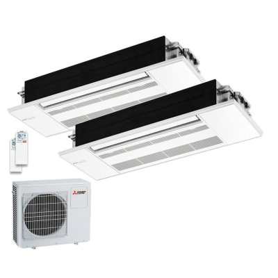 Mitsubishi Electric Set 5,0 kW  2 x MLZ-KP50VG 1-Wege-Deckenkassette mit Blende + MXZ-3F68VF4 R32