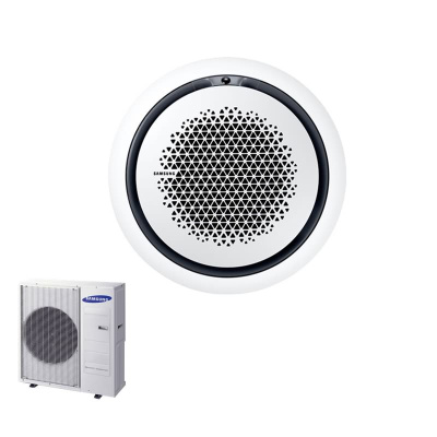 Samsung Set Deckenkassette Round Airflow 12,0 kW AC 120 RN4PKG + Blende PC4NUNMAN weiss + AC 120 RXADNG R32 Klimaanlage 400V