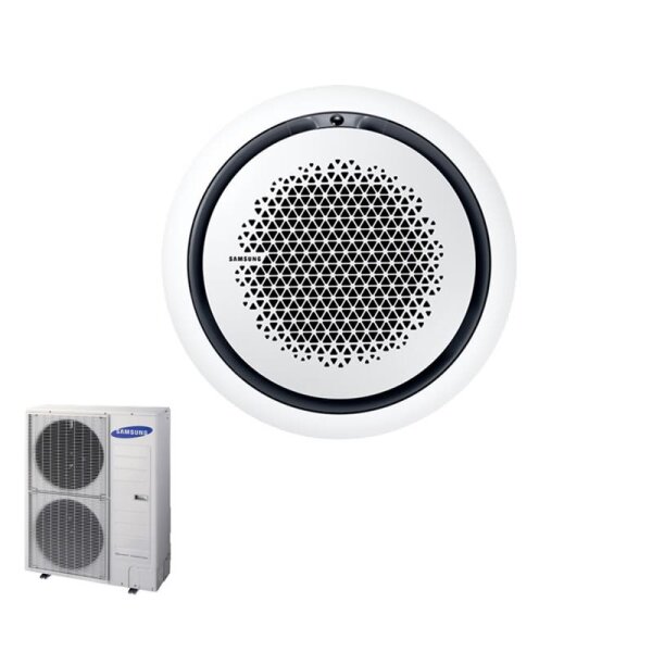 Samsung Set Deckenkassette Round Airflow 13,4 kW AC 140 RN4PKG + Blende PC4NUNMAN weiss + AC 140 RXADNG R32 Klimaanlage 400V