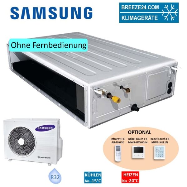 Samsung Set Kanalgerät 3,5 kW - AC 035 RNMDKG + AC 035 RXADKG R32 Klimaanlage BAC/NASA