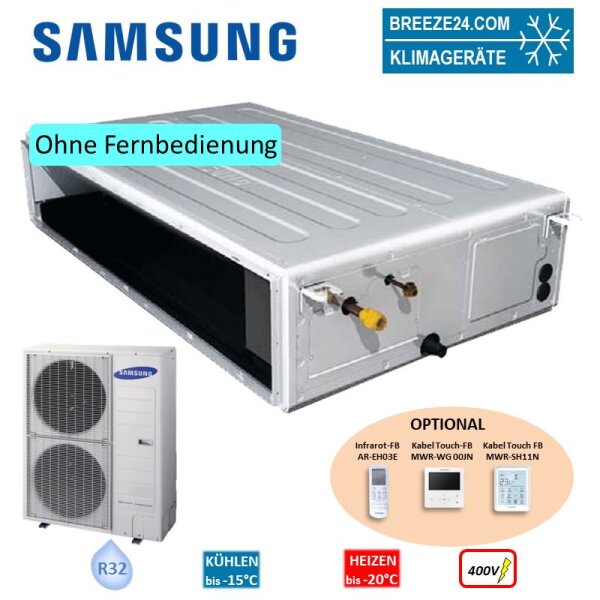 Samsung Set Kanalgerät 13,4 kW - AC 140 RNMDKG + AC 140 RXADNG R32 Klimaanlage 400V BAC/NASA