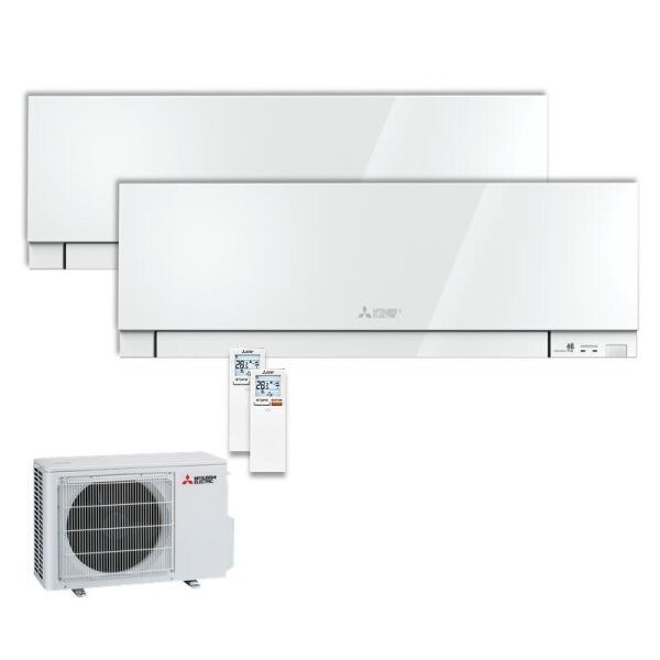 Mitsubishi Electric Set 2 Wandgeräte Premium WiFi 2 x MSZ-EF18VGKW + MXZ-2F33VF4 | 2 x 1,8 kW | R32