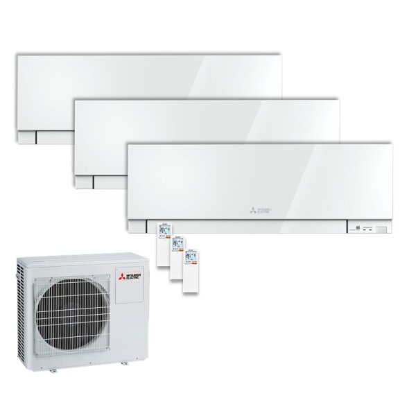 Mitsubishi Electric Set 3 Wandgeräte Premium 2,5 kW - MSZ-EF25VGKW + MXZ-3F68VF3 | WiFi | R32