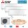 Mitsubishi Electric Set 3 Wandgeräte Premium 2,5/3,5 kW 2x MSZ-EF25VGKW + MSZ-EF35VGKW + MXZ-3F68VF3