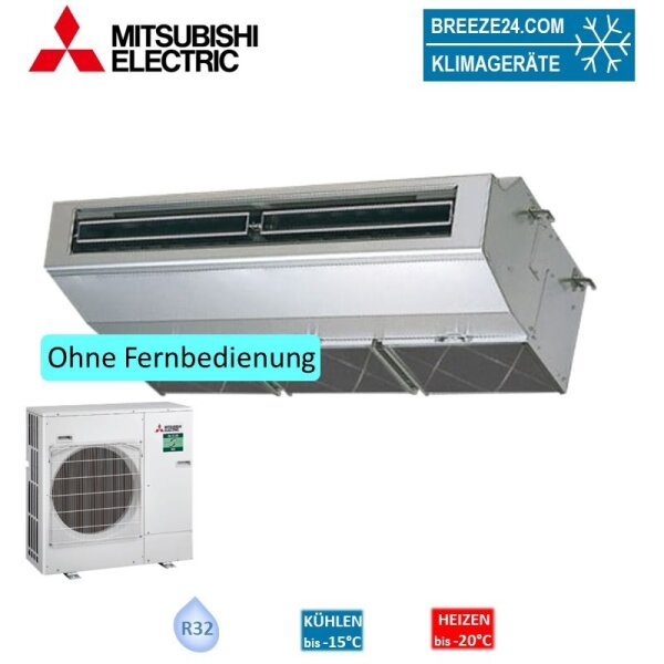 Mitsubishi Electric Set Deckenunterbaugerät PCA-M71HA2 + PUZ-ZM71VHA2 Edelstahl 7,1 kW R32