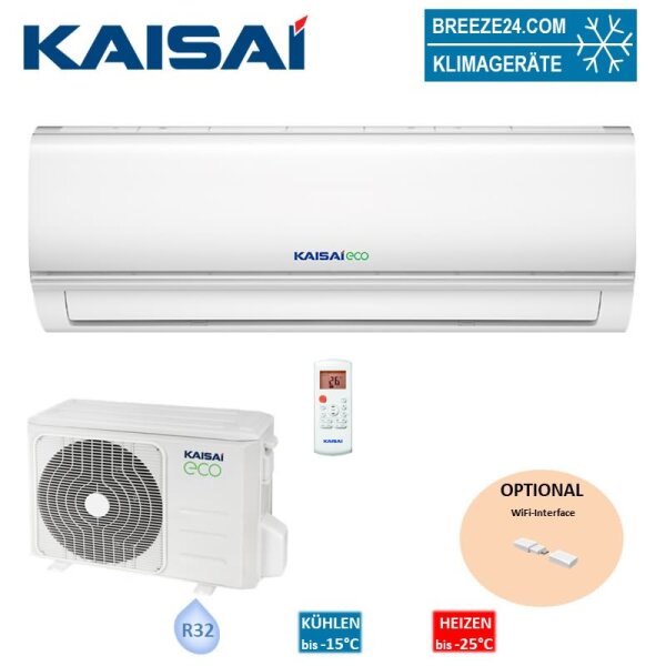 Kaisai Set Wandgerät Eco 5,3 kW KEX-18KTKI + KEX-18KTKO für 1 Raum mit 55 - 60 m² | R32