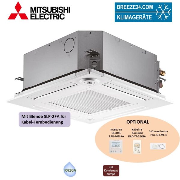 Mitsubishi Electric PLFY-P40VFM-E 4-Wege Deckenkassette Euroraster + Blende SLP-2FA VRF