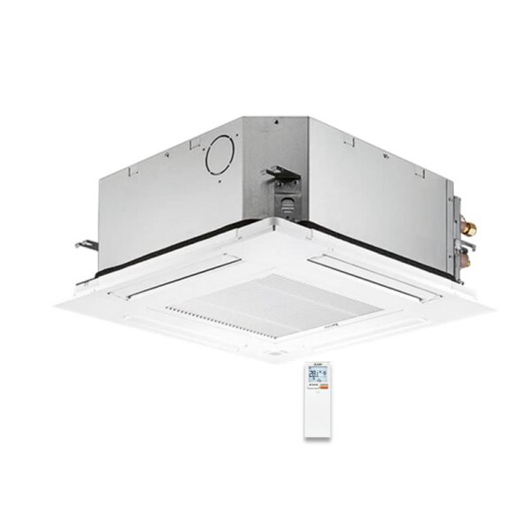 Mitsubishi Electric 4-Wege Deckenkassette 1,7 kW  PLFY-WL15VFM-E Euroraster + Blende SLP-2FALM2 HVRF