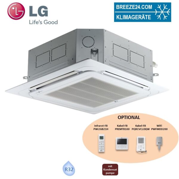 LG Electronics 4-Wege-Deckenkassette 9,5 kW - UT36FH NA0 mit Blende PT-AFGW0 (nur Monosplit) R32