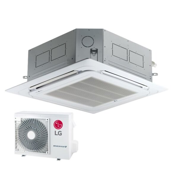 LG Set 2,5 kW - CT09F NR0 4-Wege Deckenkassette Euroraster mit Blende PT-QAGW0 + UUA1 UL0 R32 Klimaanlage