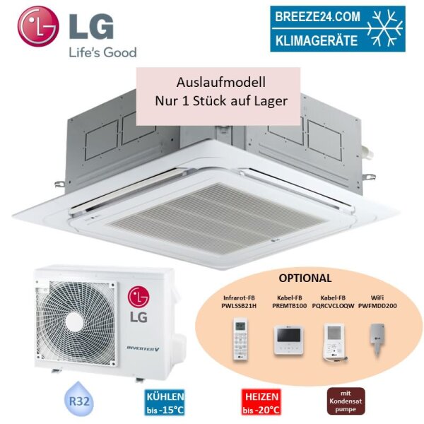 LG Set 3,4 kW - CT12F NR0 4-Wege Deckenkassette Euroraster mit Blende PT-QAGW0 + UUA1 UL0 R32 Klimaanlage