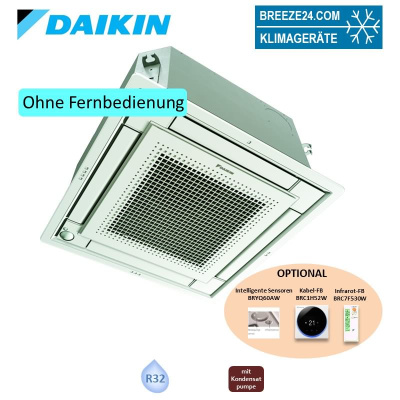 Daikin FXZA20A 4-Wege-Deckenkassette 2,2kW mit Blende BYFQ60C4W weiß VRV 5 R32