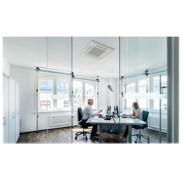 Mitsubishi Heavy Set 4-Wege-Deckenkassette 3,5 kW Komfortpaneel FDTC35VH1 + SRC35ZS-W2 R32