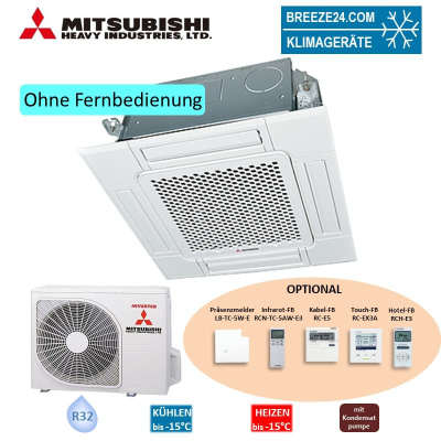 Mitsubishi Heavy Set 4-Wege-Deckenkassette 2,5kW Standardpaneel FDTC25VH1 + SRC25ZS-W2 R32