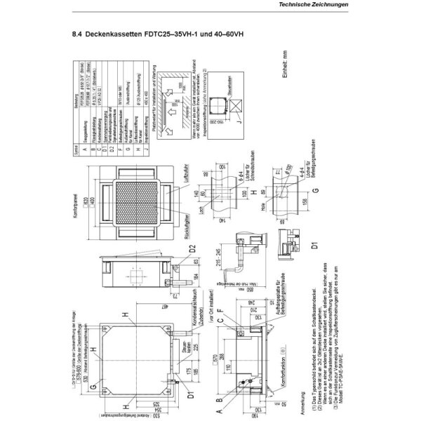 Mitsubishi Heavy Set 4-Wege-Deckenkassette 2,5kW Standardpaneel FDTC25VH1 + SRC25ZS-W2 R32