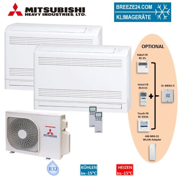Mitsubishi Heavy Set 2 Truhengeräte 2,5/3,5kW SRF25ZS-W + SRF35ZS-W + SCM45ZS-W R32 Klimaanlage