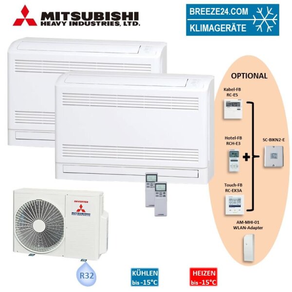 Mitsubishi Heavy Set 2 Truhengeräte 3,5kW 2 x SRF35ZS-W + SCM50ZS-W R32 Klimaanlage