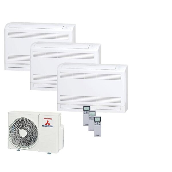Mitsubishi Heavy Set 3 Truhengeräte 2,5kW 3 x SRF25ZS-W + SCM60ZS-W R32 Klimaanlage