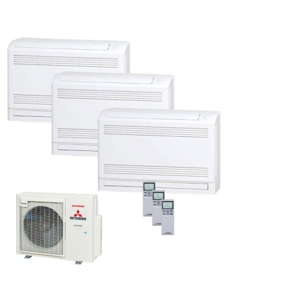 Mitsubishi Heavy Set 3 Truhengeräte 2,5/5,0kW 2 x SRF25ZS-W + SRF50ZSX-W + SCM71ZS-W R32