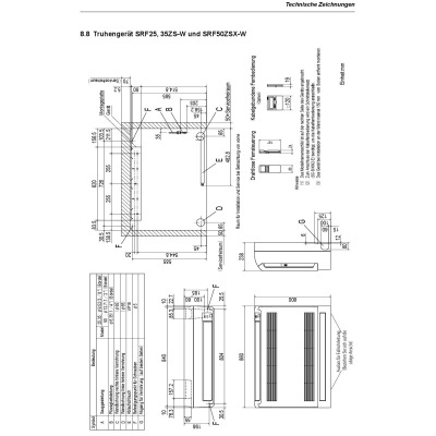 Mitsubishi Heavy Set 3 x Truhengeräte 3,5kW 3 x SRF35ZS-W + SCM80ZS-W R32 Klimaanlage
