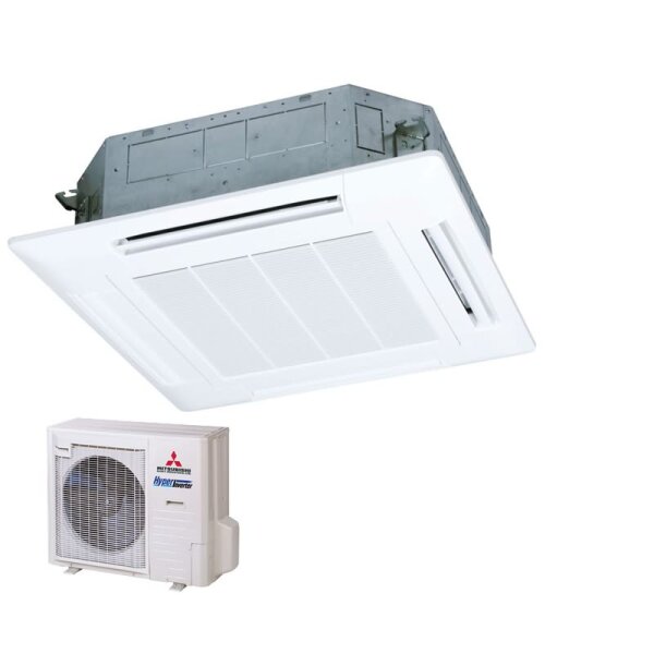Mitsubishi Heavy Set 4-Wege-Deckenkassette 7,1kW Standardpaneel FDT71VH + FDC71VNX-W R32 Klimaanlage