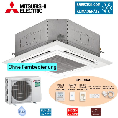 Mitsubishi Electric Set Deckenkassette 3,6 kW PLA-M35EA2 + Blende PLP-6EA + SUZ-M35VA R32