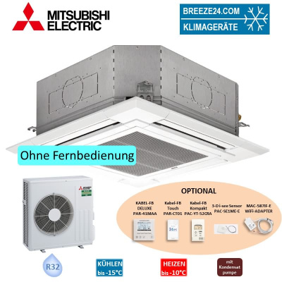 Mitsubishi Electric Set Deckenkassette 6,1 kW PLA-M60EA2 + Blende PLP-6EA + SUZ-M60VA R32 Klimaanlage